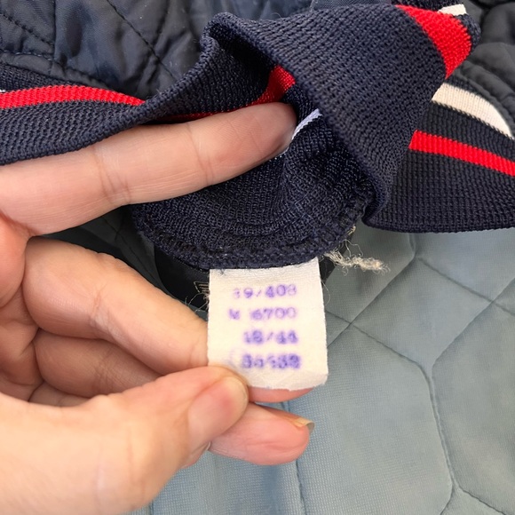 Vintage Neutral Gender Navy Quilted Bomber Jacket - Picture 9 of 14